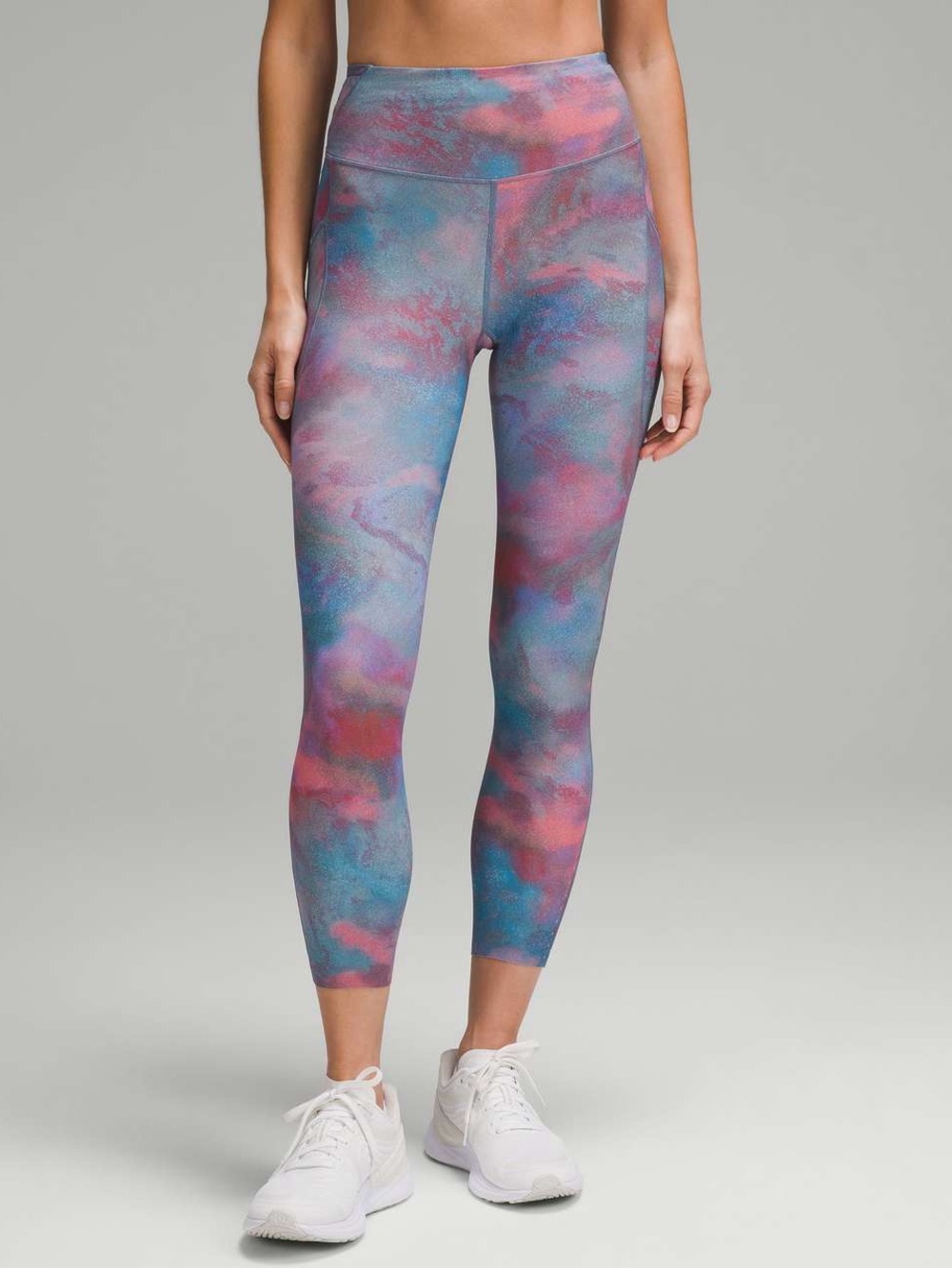 Lululemon Size 14 Fast & Free High-Rise Run Tights Pockets Hazy Afterglow Multi